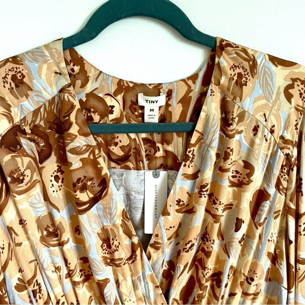 Anthropologie Tiny Valentina Long Sleeve Printed Surplice Blouse Top Size M NWT - Picture 7 of 12